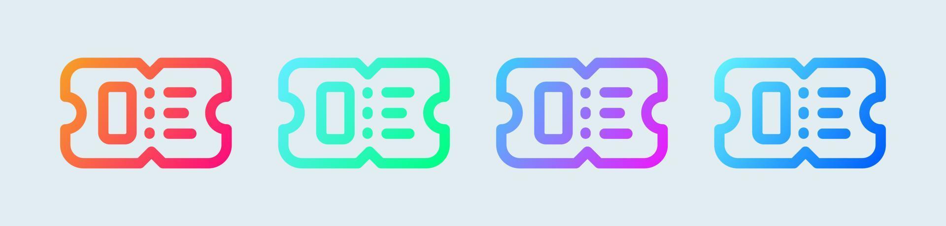 Ticket line icon in gradient colors. Coupon signs vector illustration.