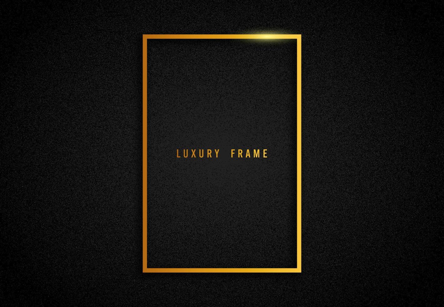 Luxury golden frame mockup. Portrait minimal frame in a black backround. vector