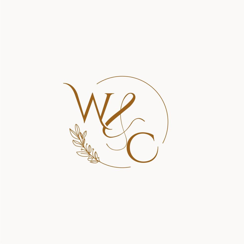 WC initial wedding monogram logo vector