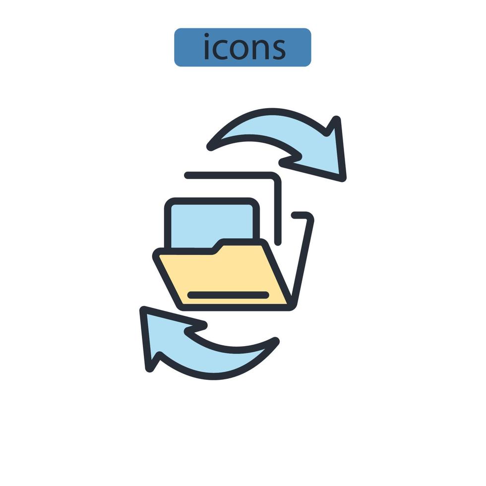 File sharing icons  symbol vector elements for infographic web