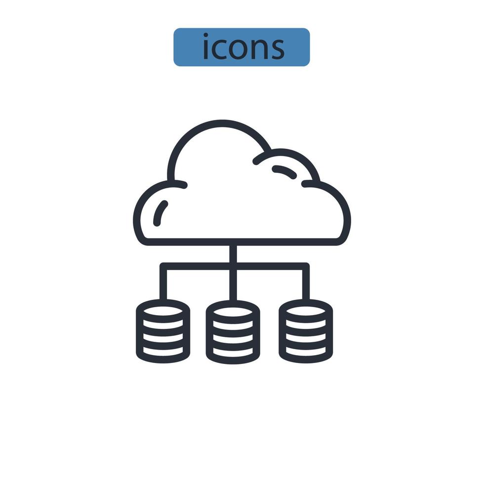 grandes iconos de datos simbolizan elementos vectoriales para la web infográfica vector