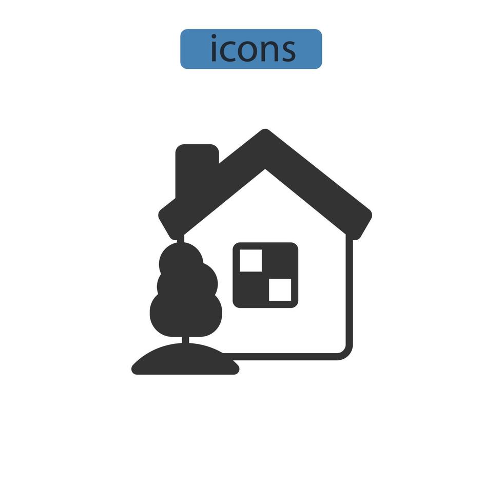 elementos de vector de símbolo de iconos de inicio para web de infografía