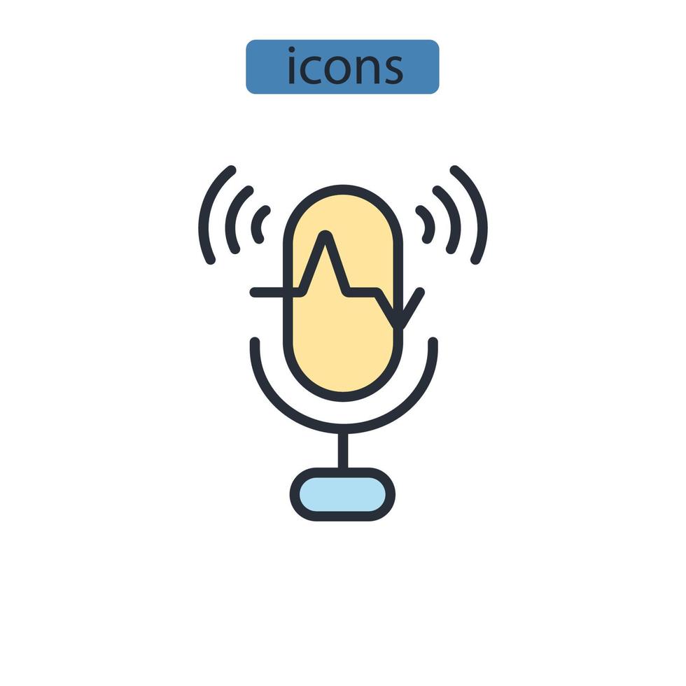 iconos de reconocimiento de voz símbolo elementos vectoriales para web infográfico vector