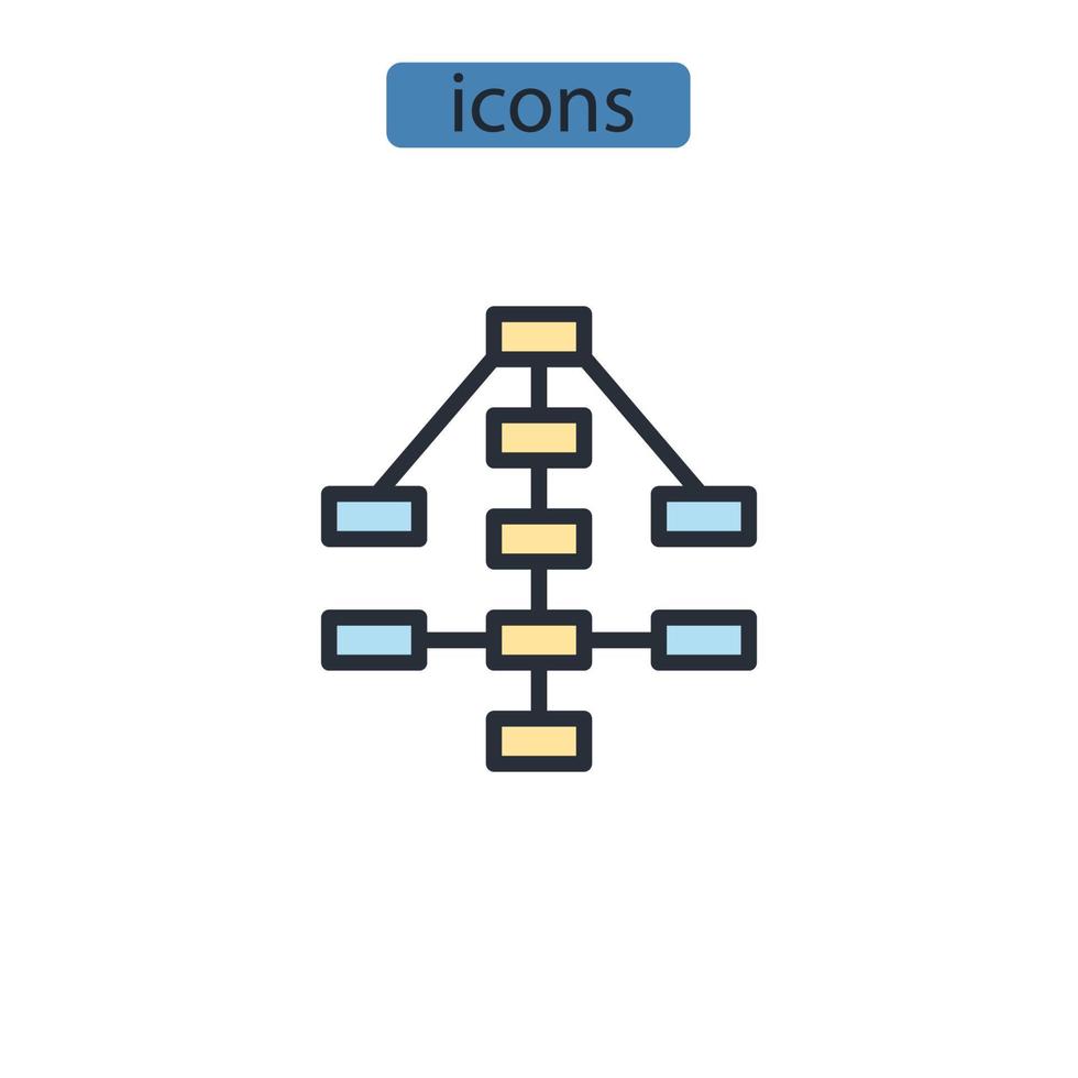 iconos de árbol de decisión símbolo elementos vectoriales para web infográfico vector