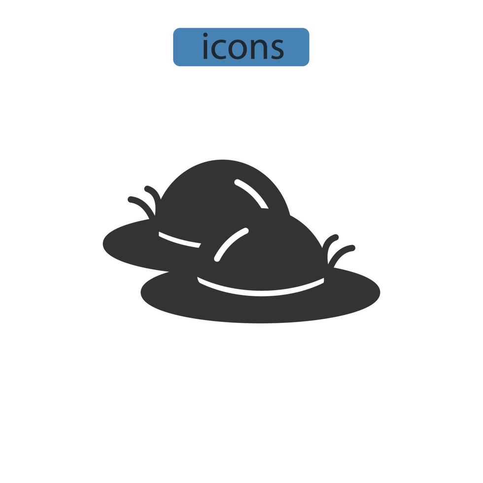 sombrero, iconos, símbolo, vector, elementos, para, infographic, tela vector