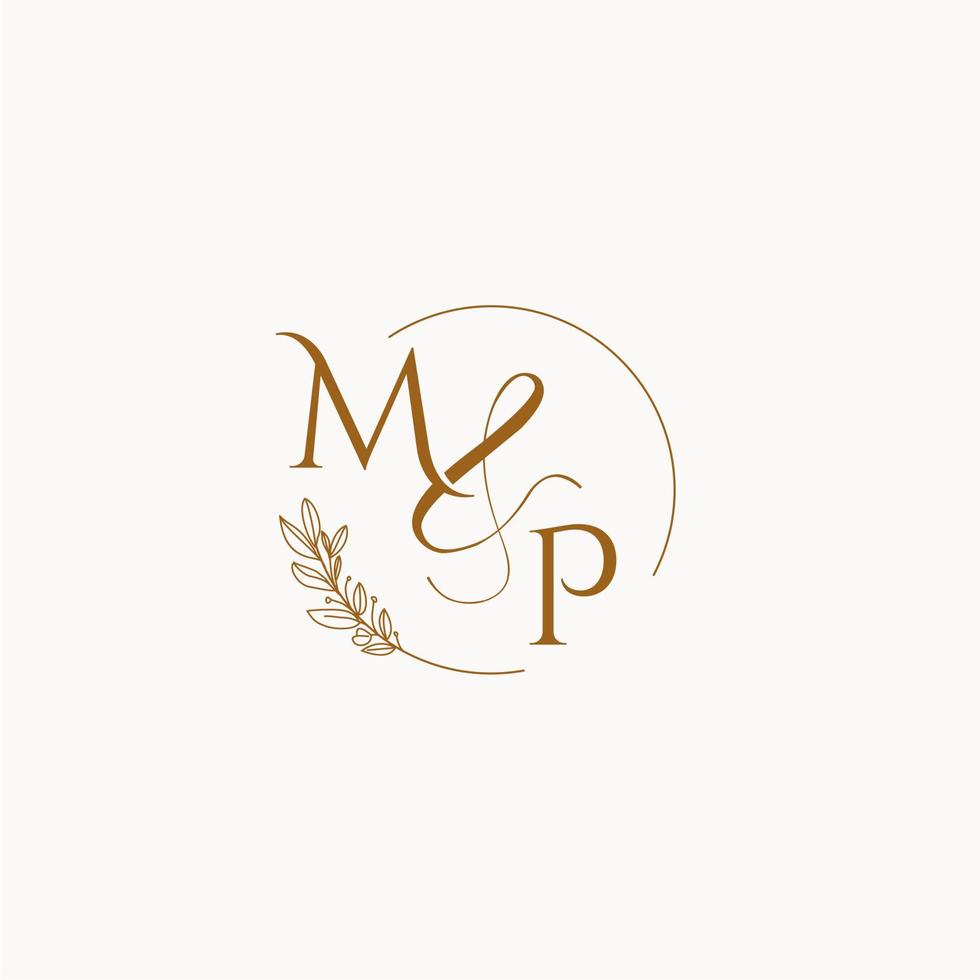 MP initial wedding monogram logo vector