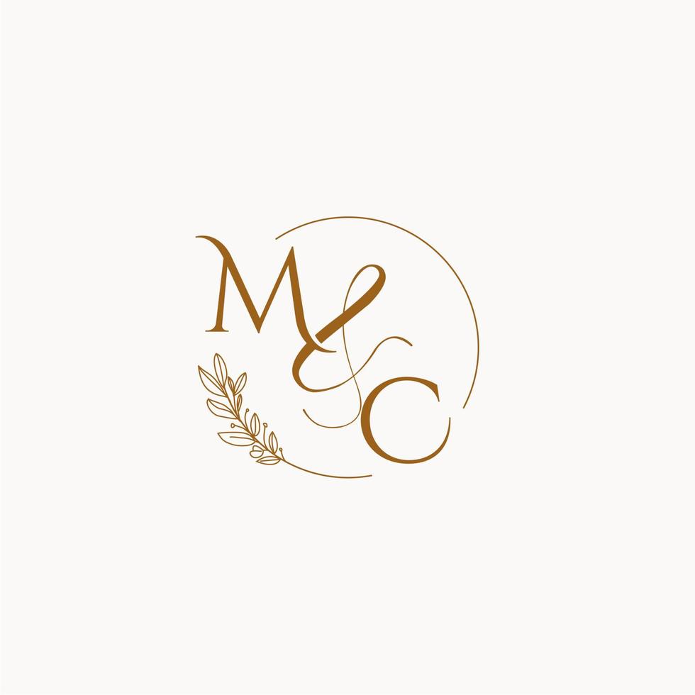 MC initial wedding monogram logo vector