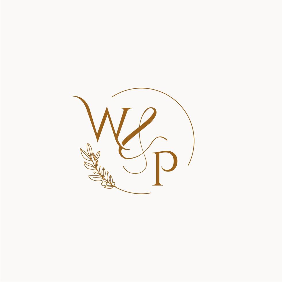 WP initial wedding monogram logo vector