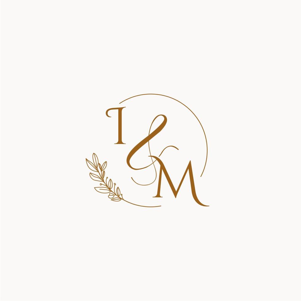 IM initial wedding monogram logo vector