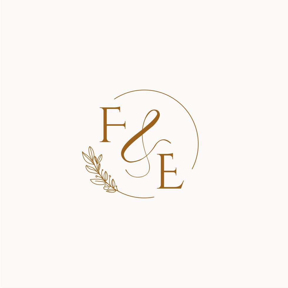 FE initial wedding monogram logo vector