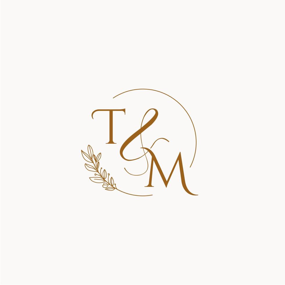 TM initial wedding monogram logo vector
