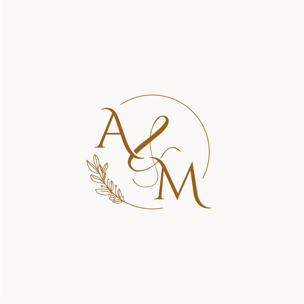 AM initial wedding monogram logo vector