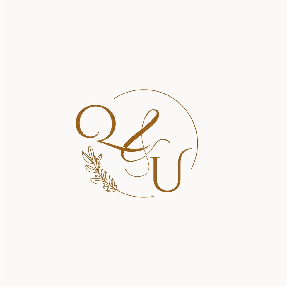 QU initial wedding monogram logo vector