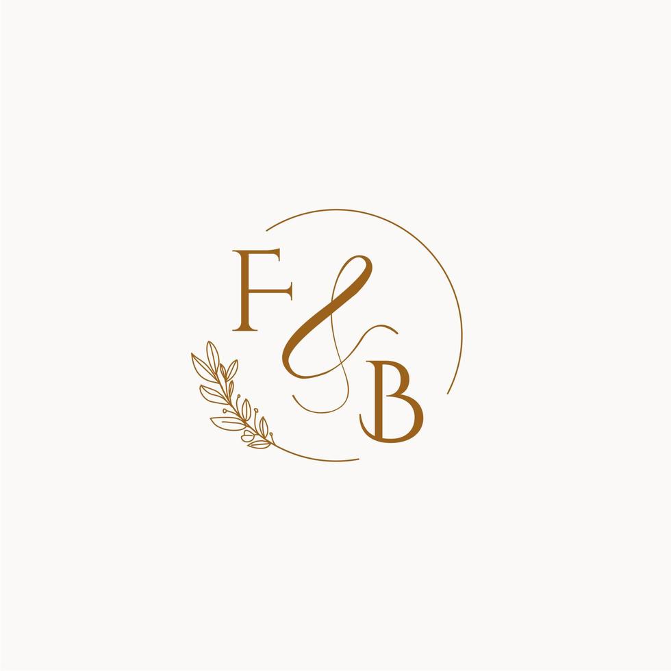 FB initial wedding monogram logo vector