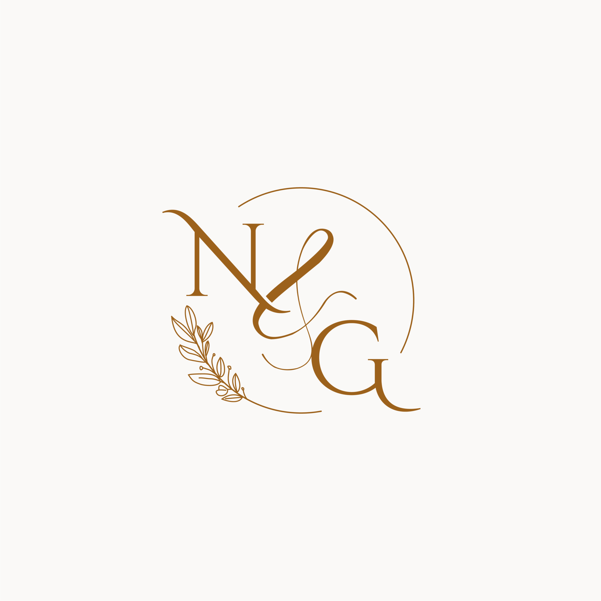 Ng initial wedding monogram logo Royalty Free Vector Image