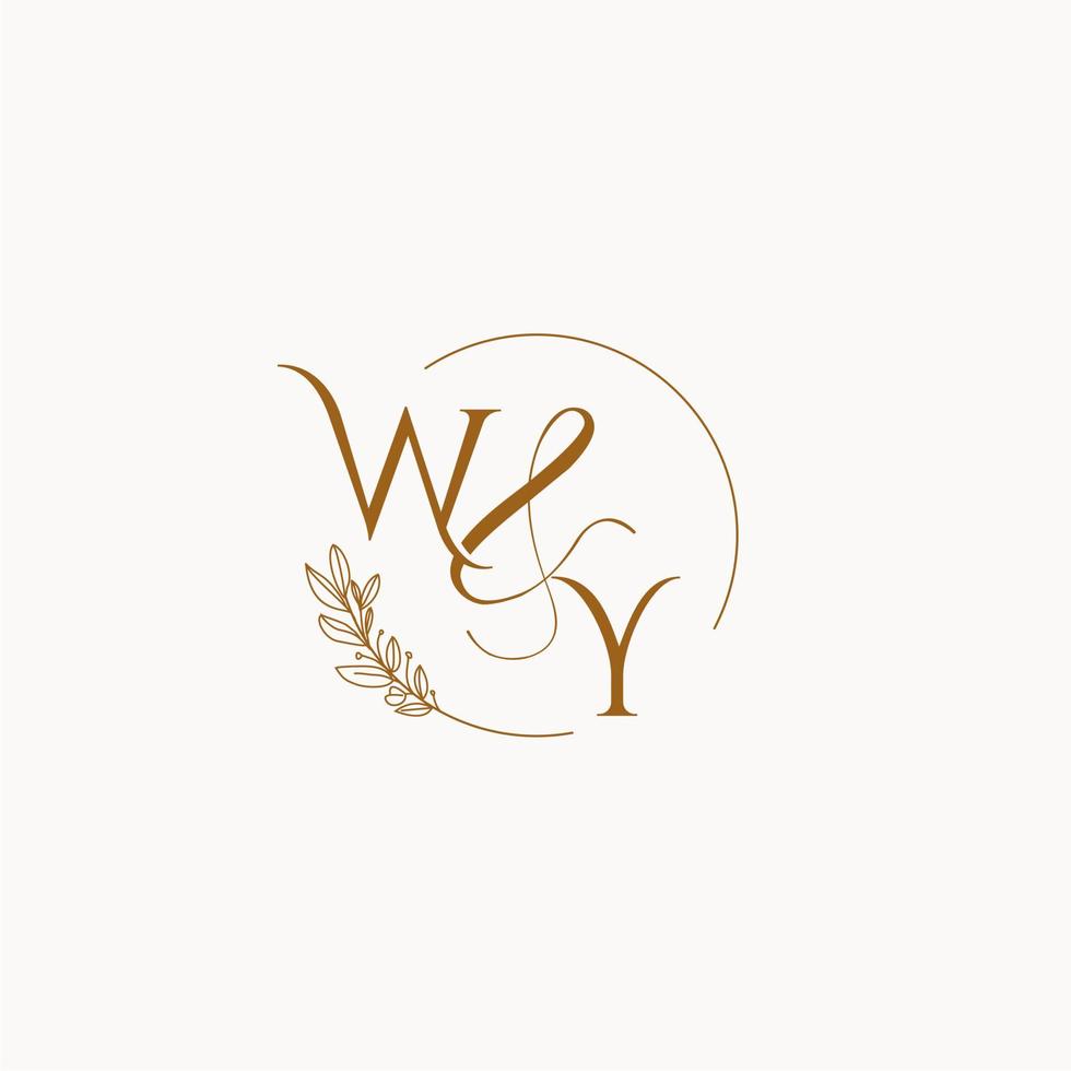 WY initial wedding monogram logo vector