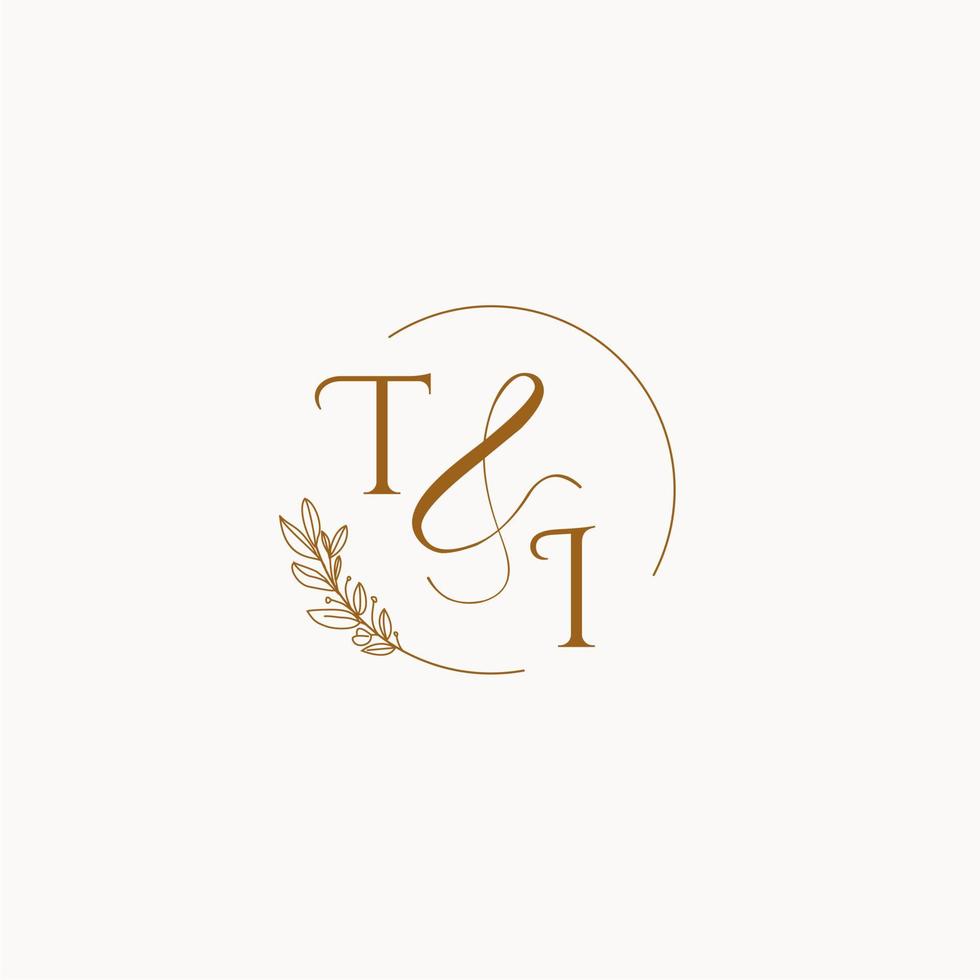 TI initial wedding monogram logo vector