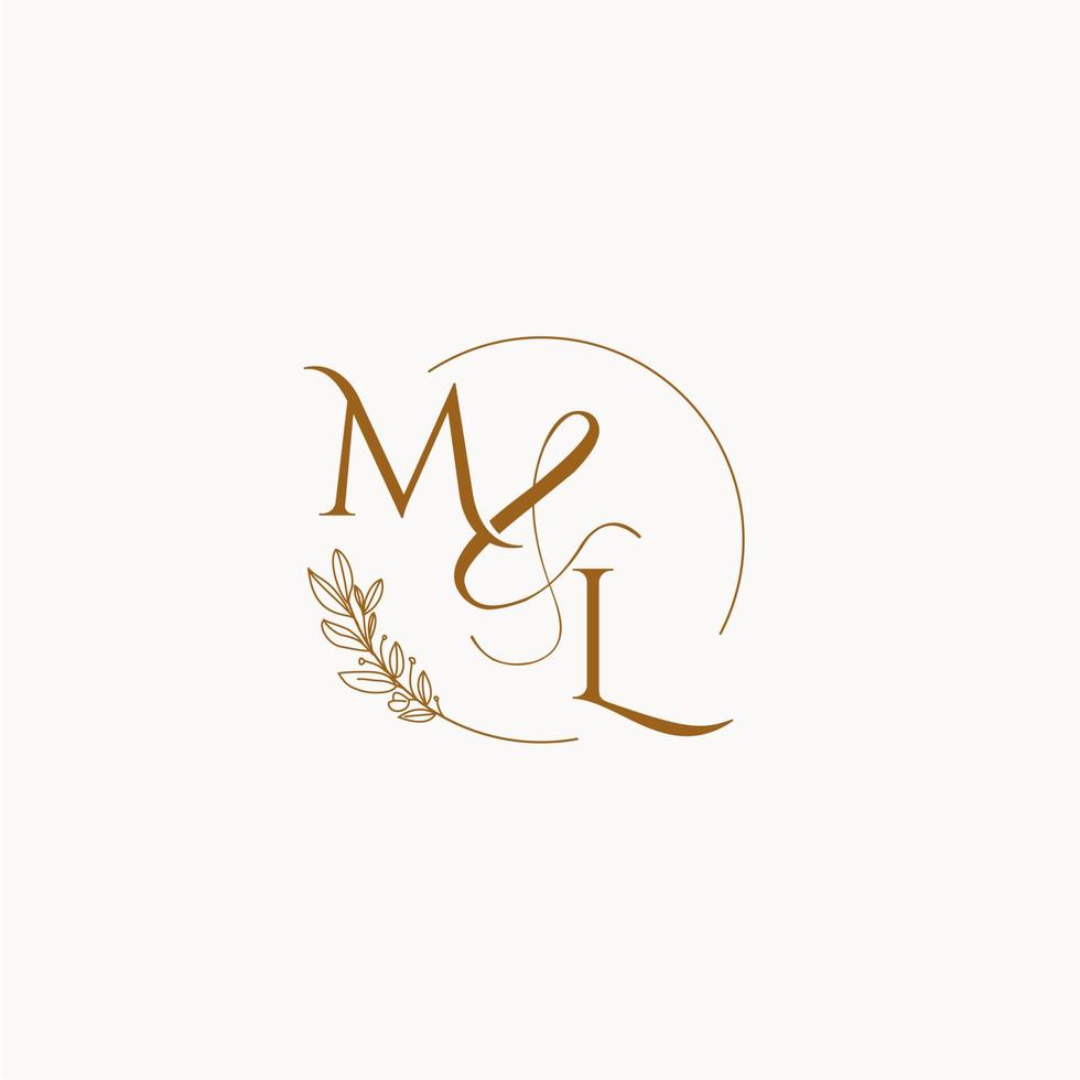ML initial wedding monogram logo vector