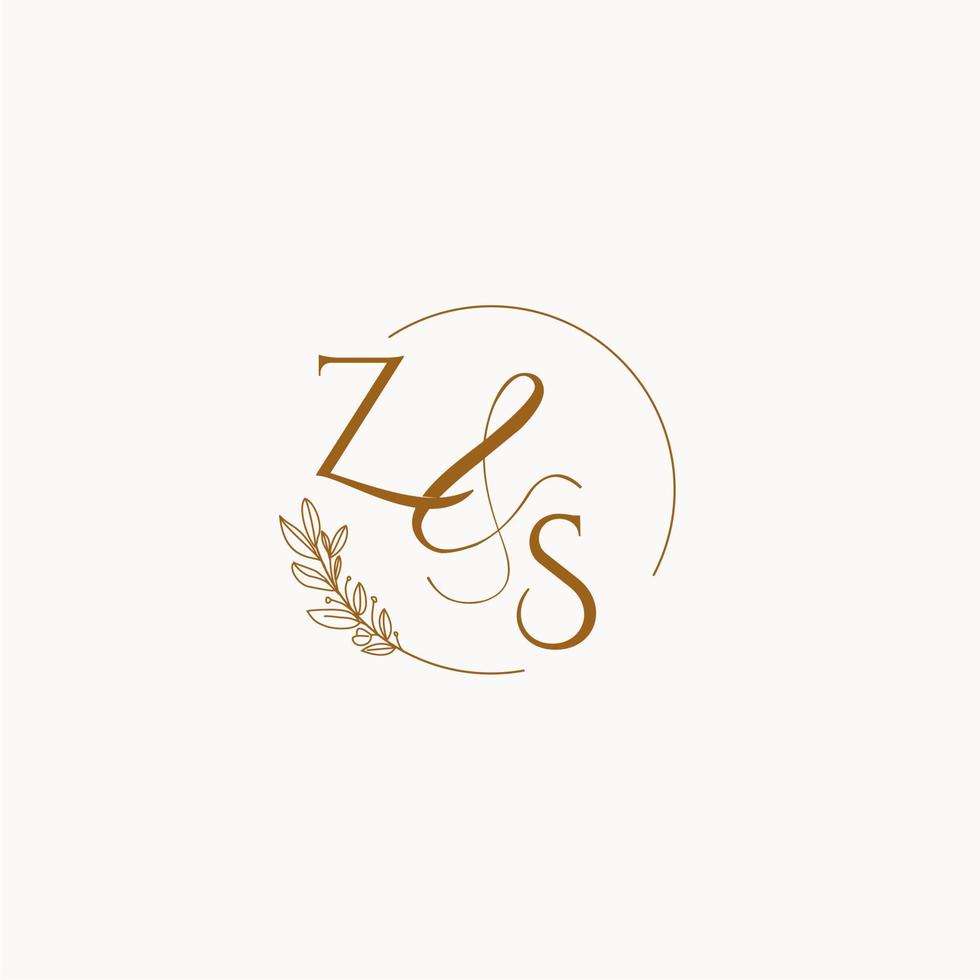 ZS initial wedding monogram logo vector