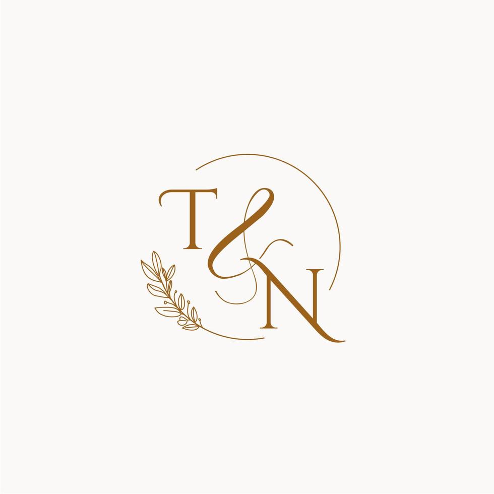 TN initial wedding monogram logo vector