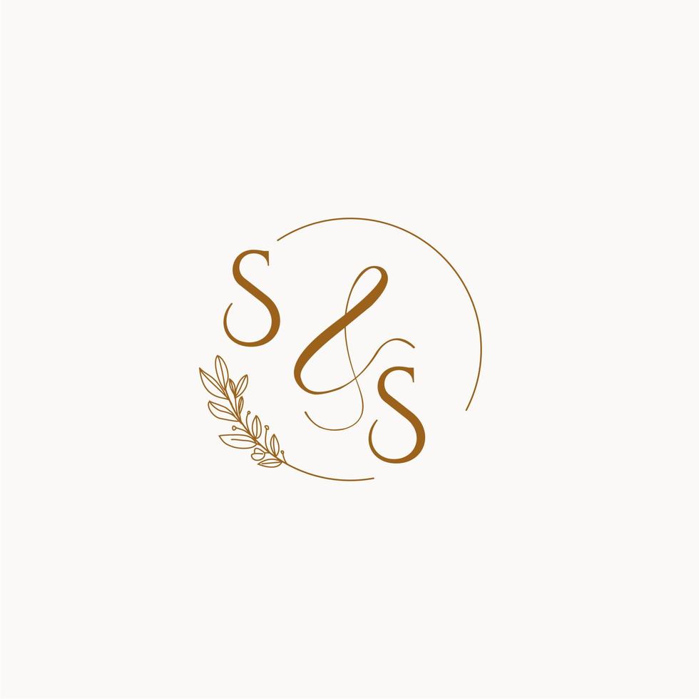 SS initial wedding monogram logo vector