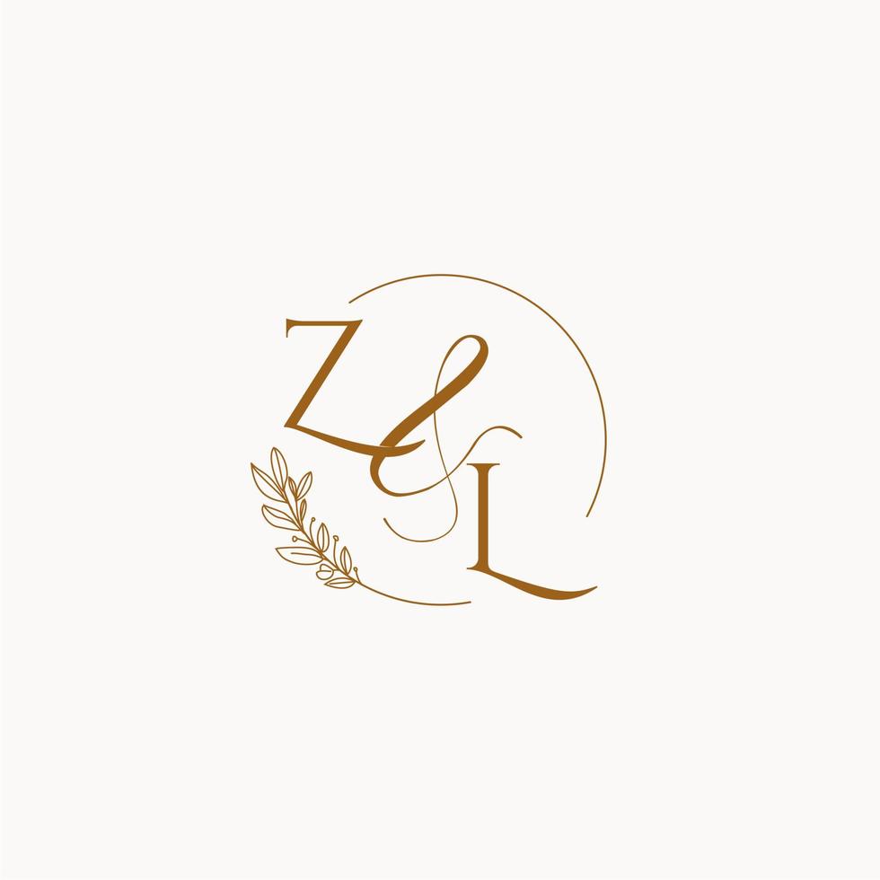 ZL initial wedding monogram logo vector