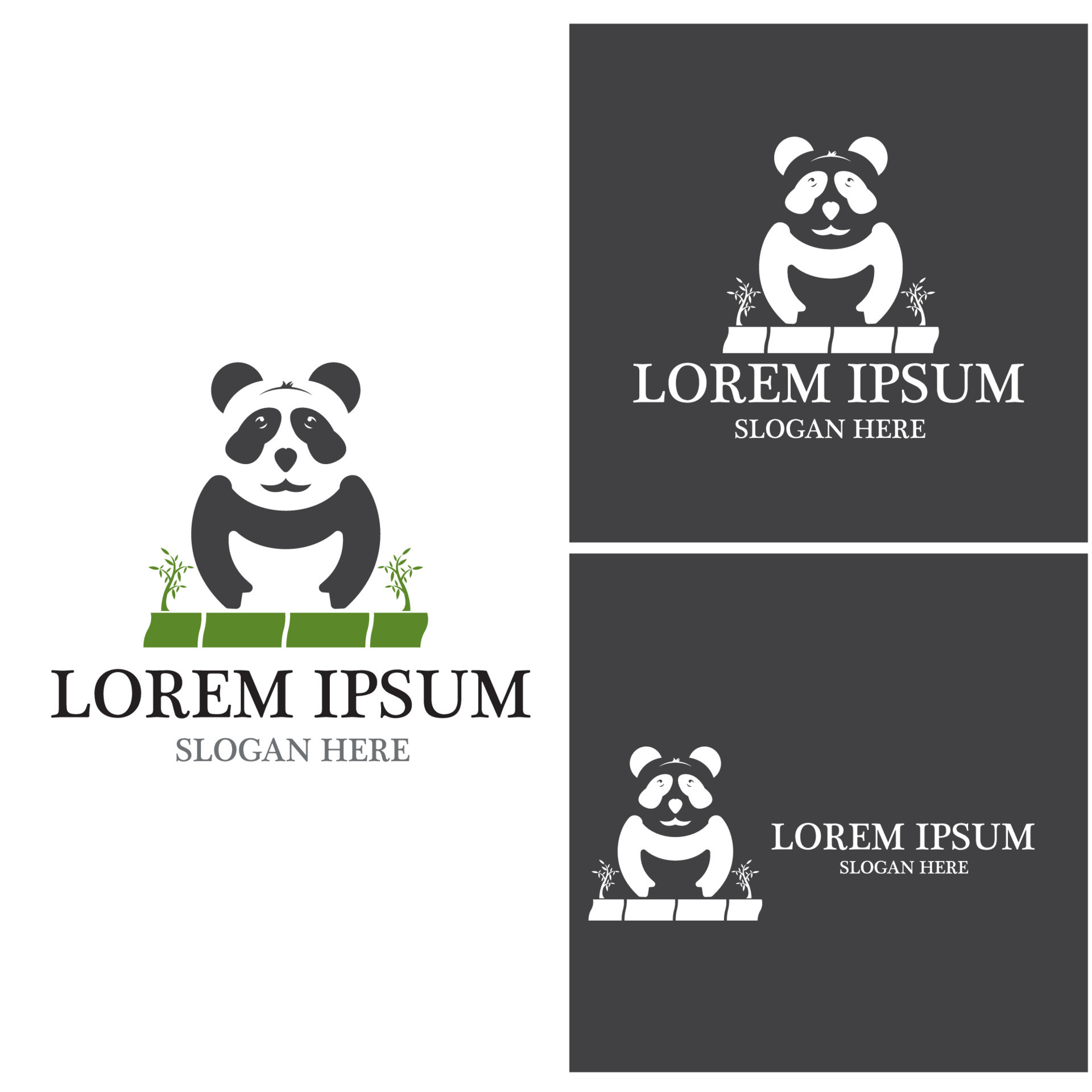 Cute panda logo vector template illustration 10255114 Vector Art at ...