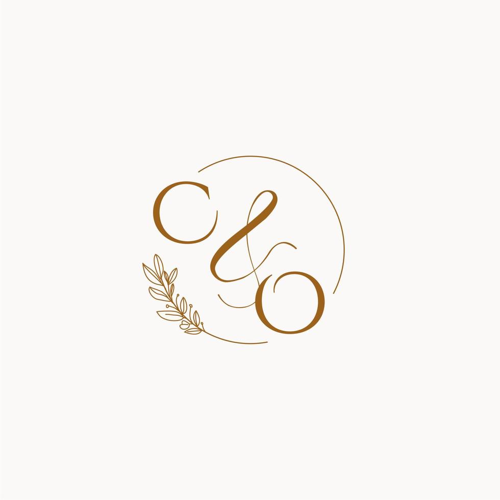 CO initial wedding monogram logo vector