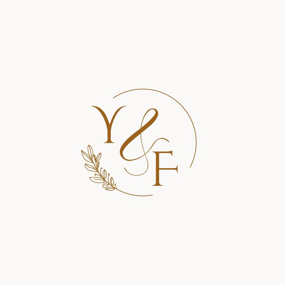 logotipo de monograma de boda inicial de yf vector