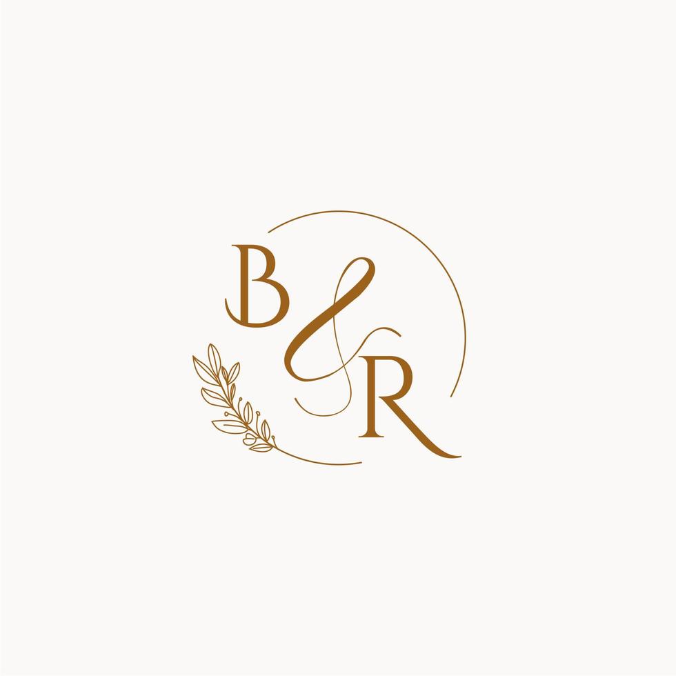 logotipo de monograma de boda inicial de br vector