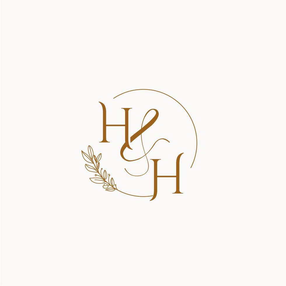 HH initial wedding monogram logo vector