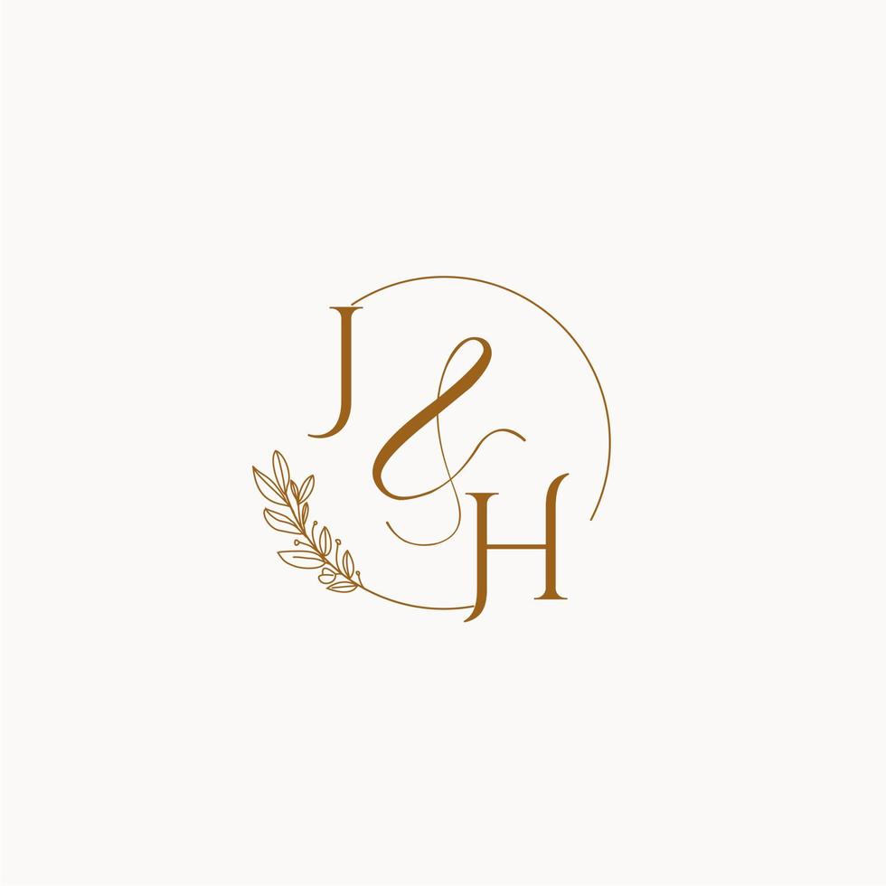 JH initial wedding monogram logo vector