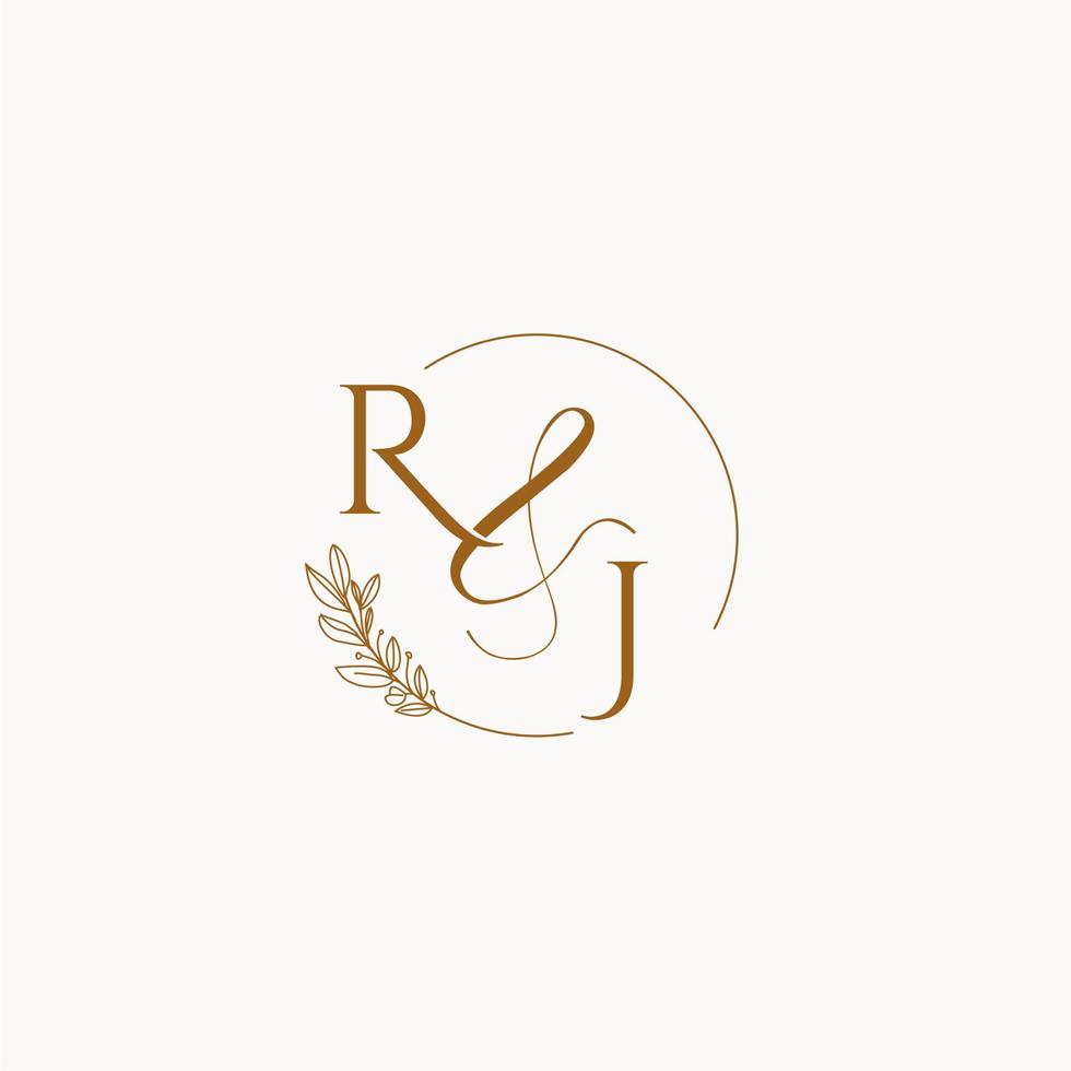 RJ initial wedding monogram logo vector