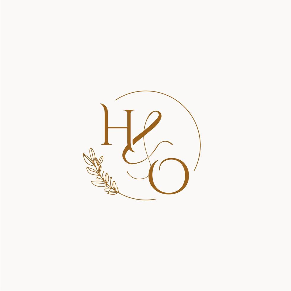 HO initial wedding monogram logo vector