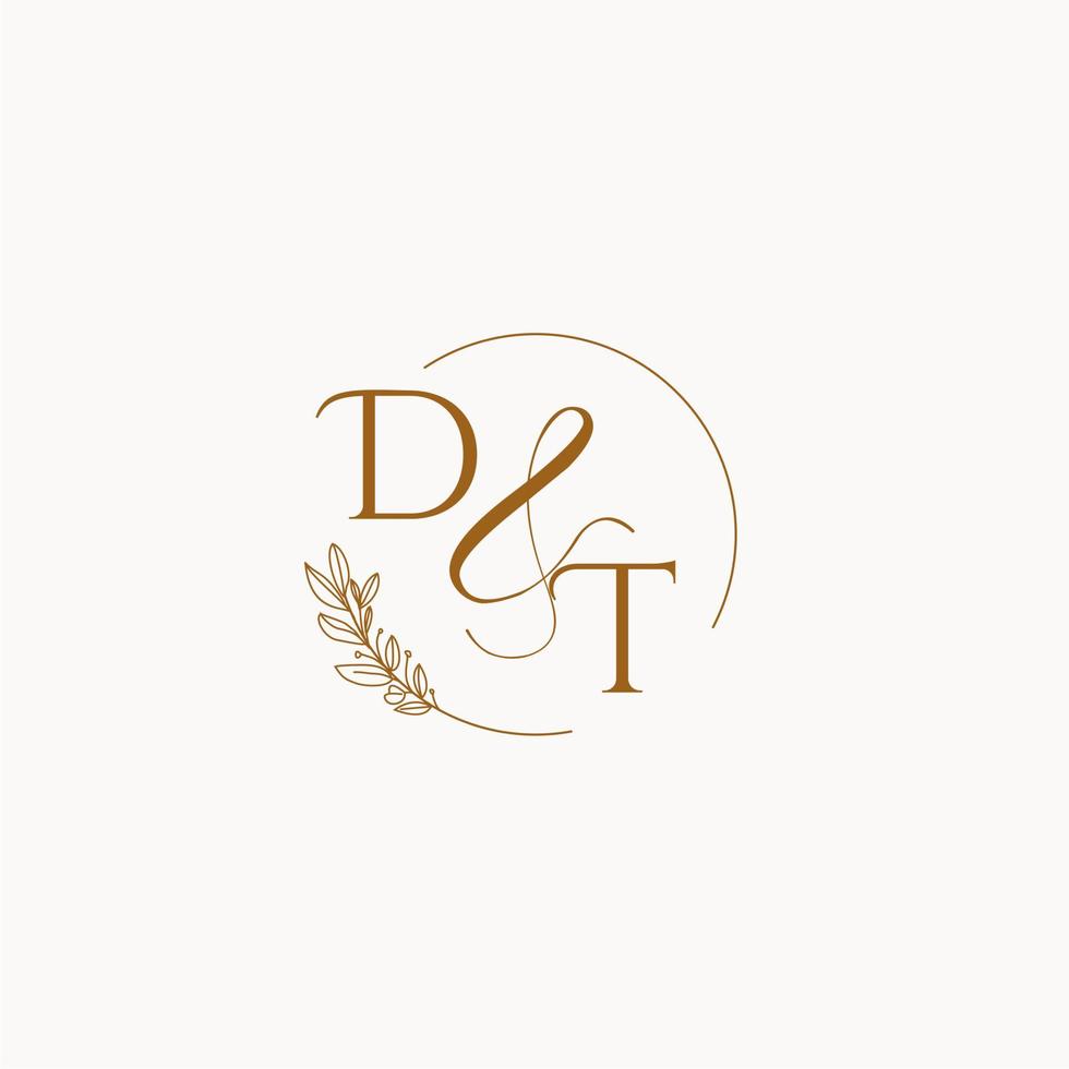 DT initial wedding monogram logo vector