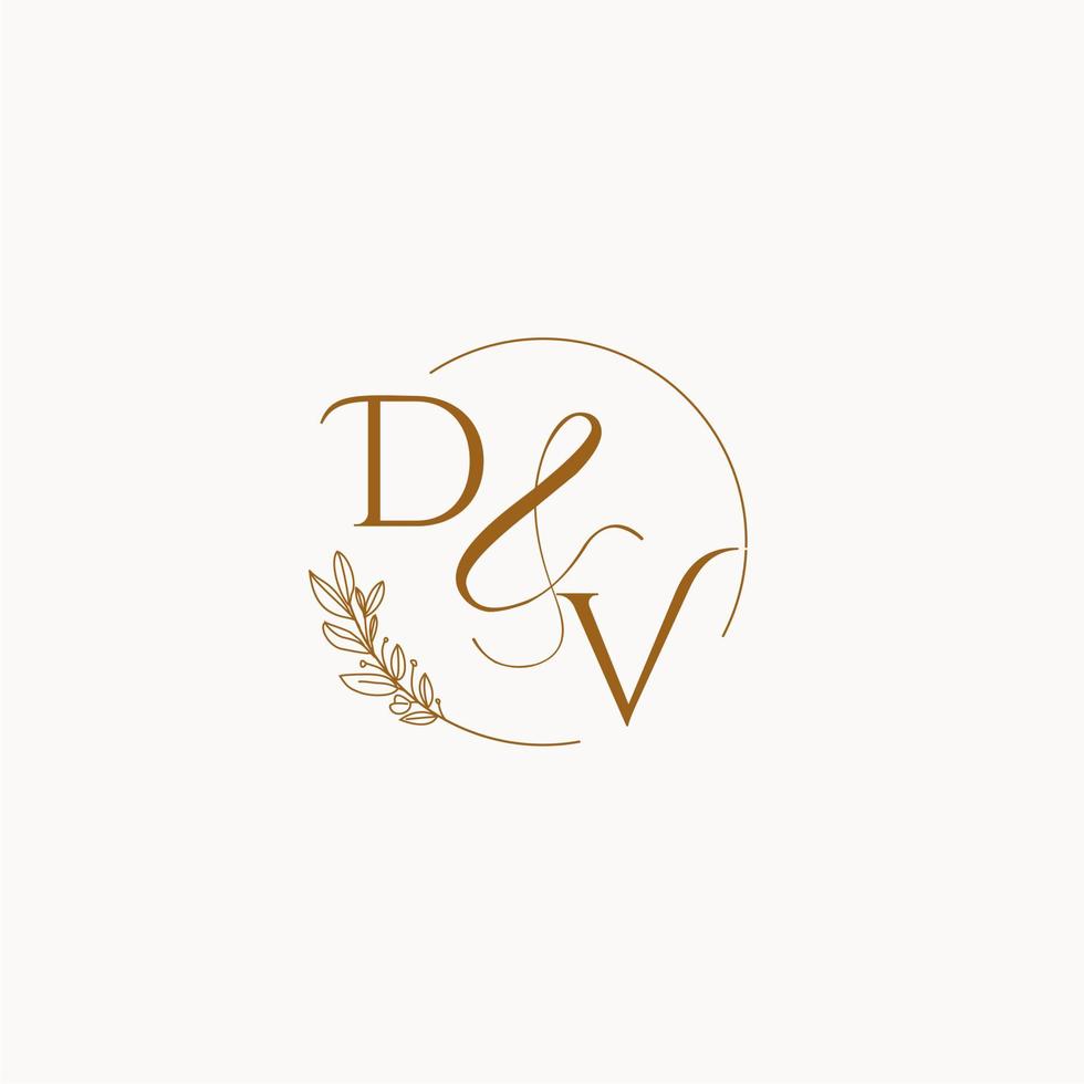 DV initial wedding monogram logo vector