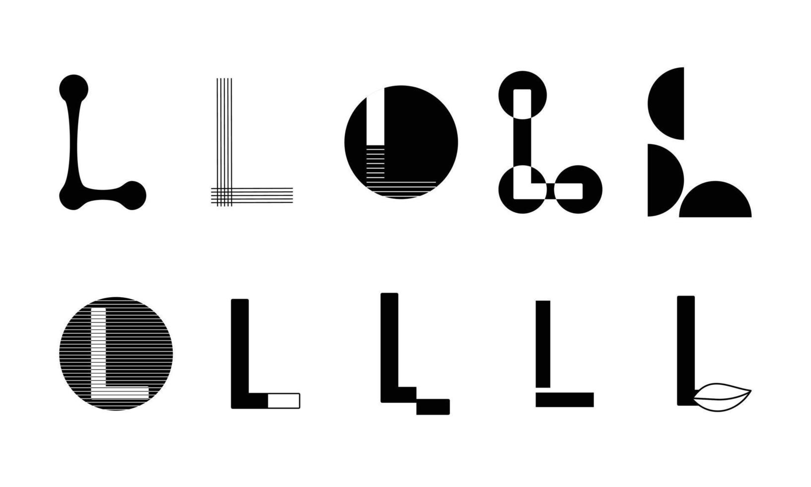 logotipos de conjuntos de monogramas con la letra l, colección vector