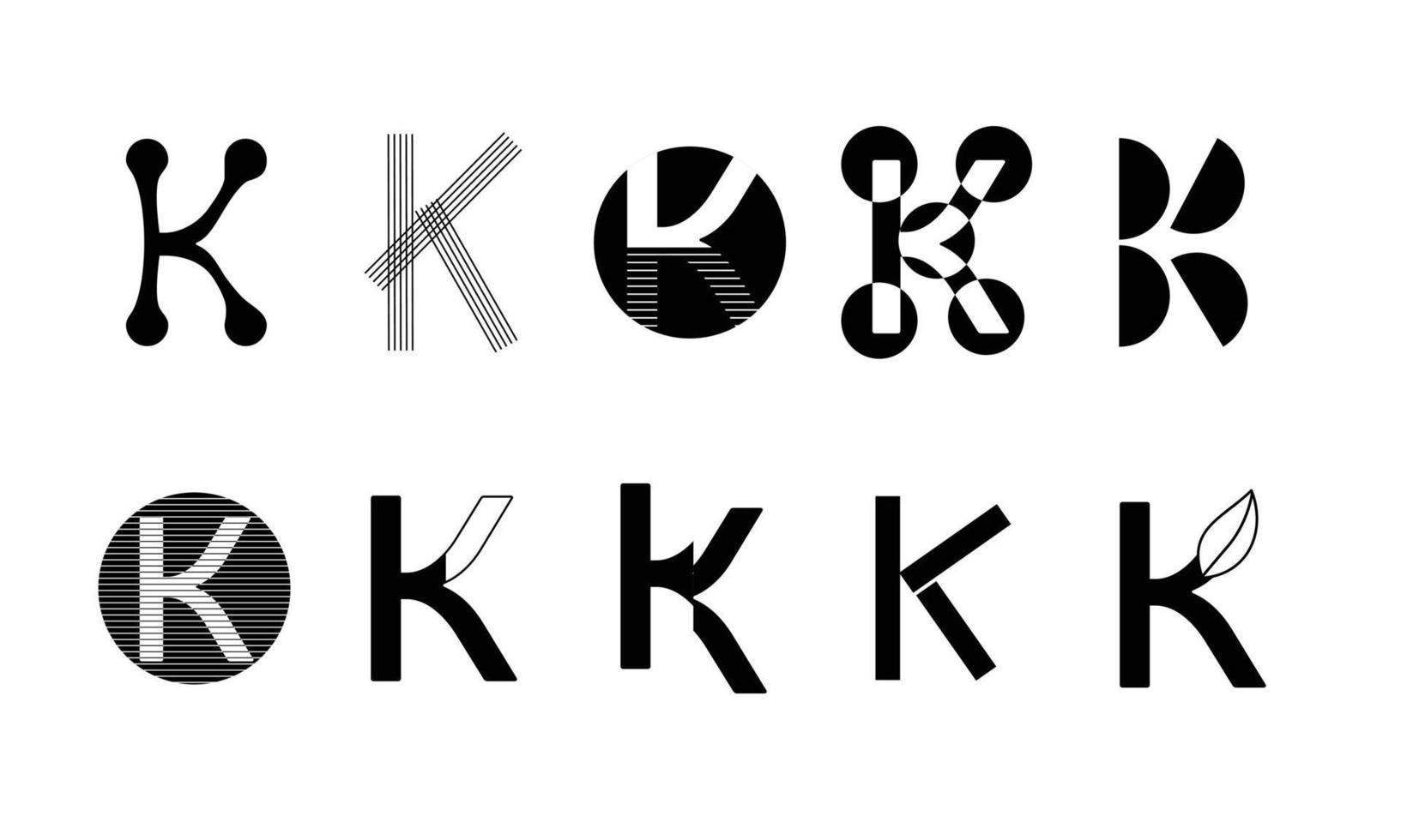 Monogram set Logos with the letter K, collection vector