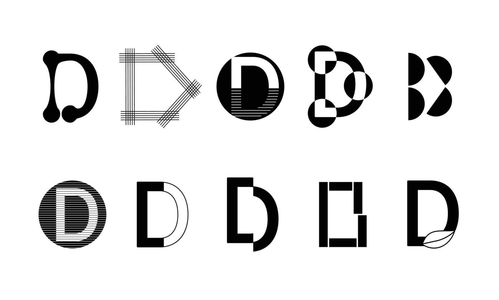 Monogram set Logos with the letter D, collection vector