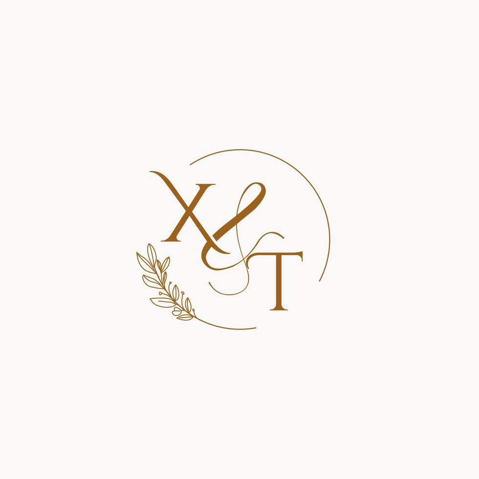 XT initial wedding monogram logo vector