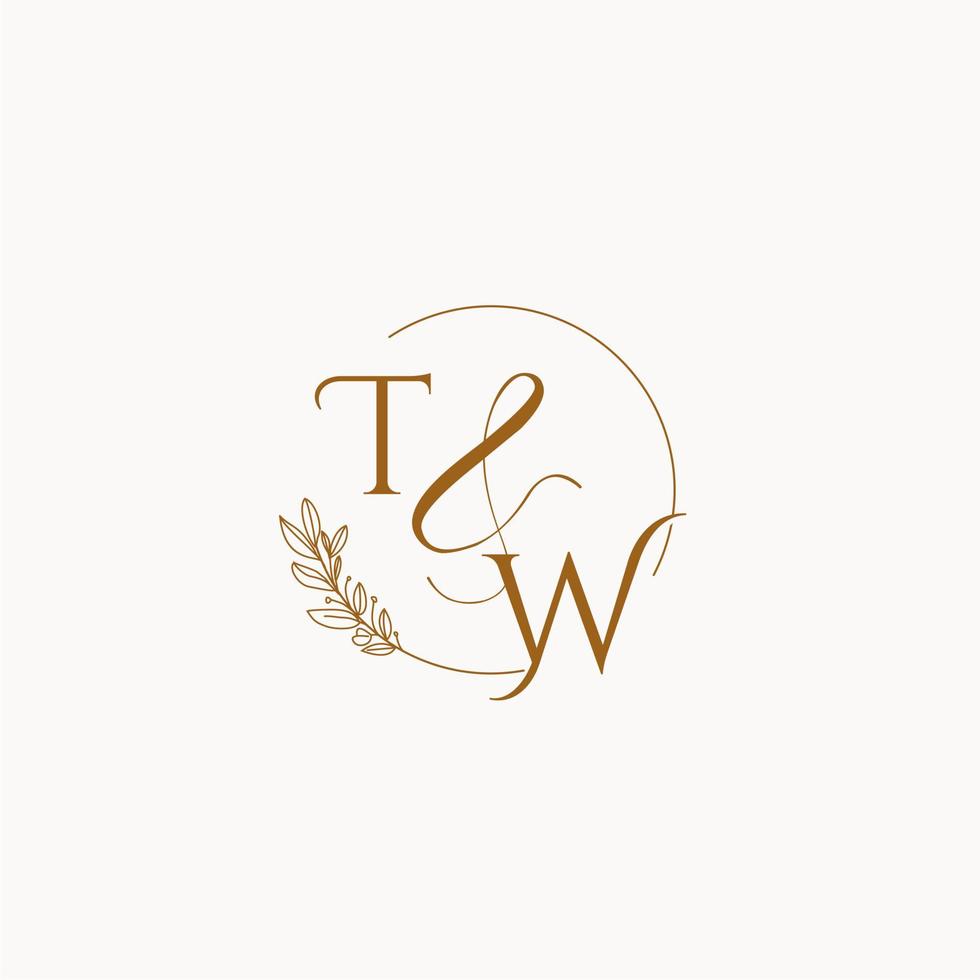 TW initial wedding monogram logo vector