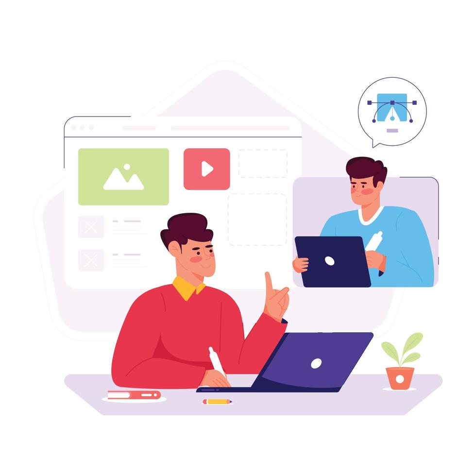 A handy flat illustration of financial management vector