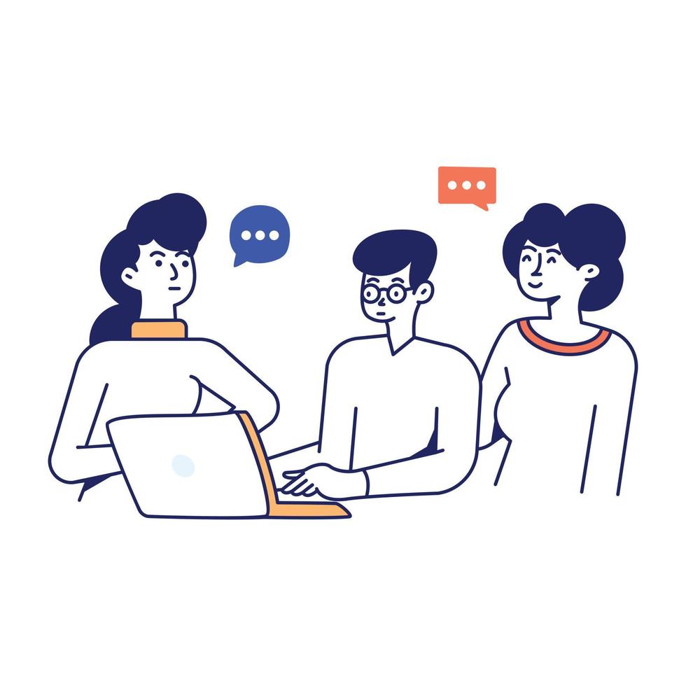 A flat vector denoting a meeting