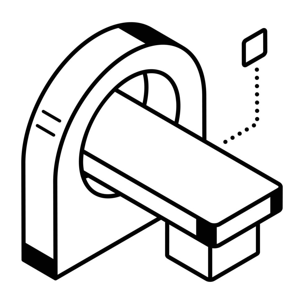 icono de contorno de la máquina mri, diseño editable vector