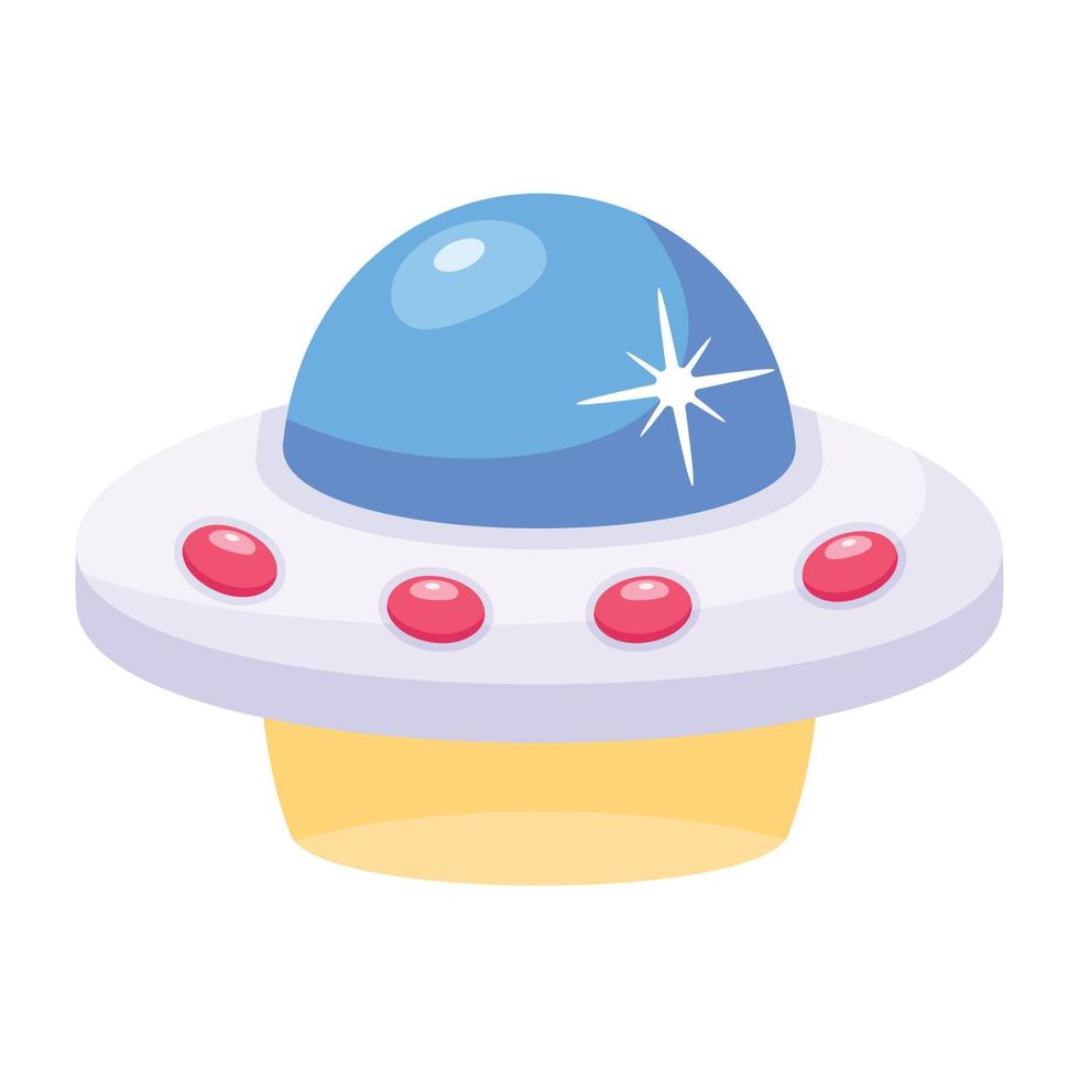 Space travel, flat icon of alien craft vector