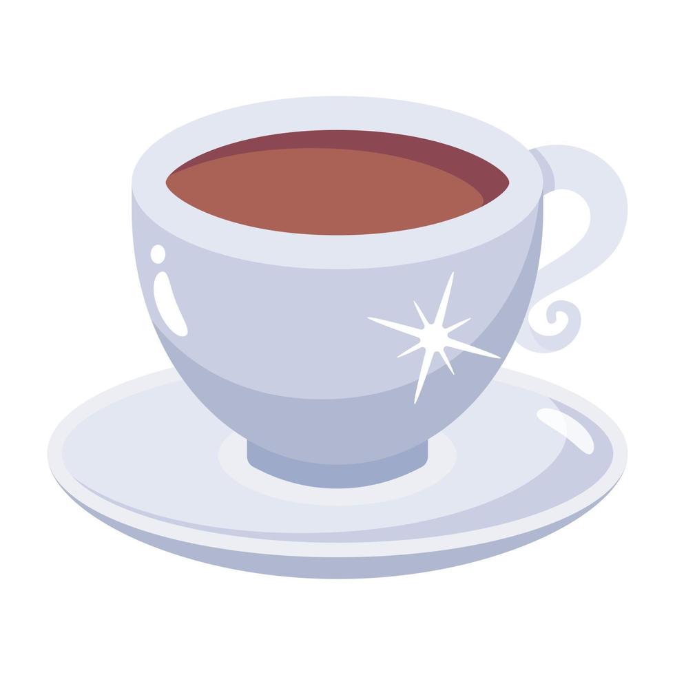 un icono plano de taza de té caliente vector