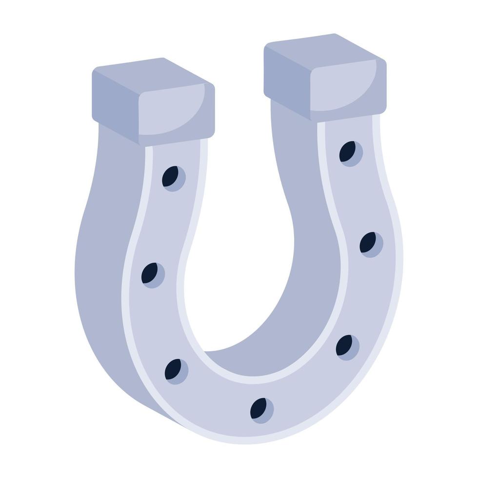 Symbol of luck, a flat icon of horseshoe vector