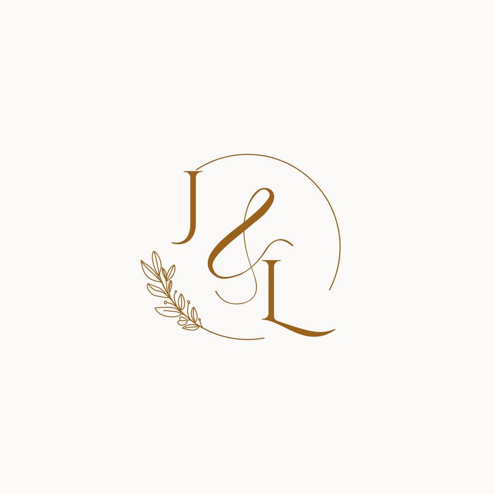 JL initial wedding monogram logo vector
