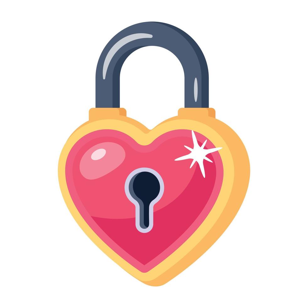 Check this flat icon of heart lock vector