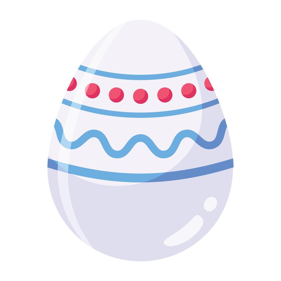 Icon of easter egg in flat design vector